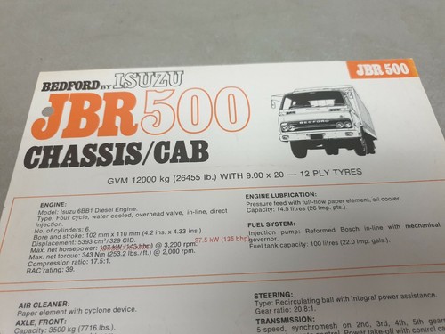 1976 bedford isuzu jbr500 - bedford, by