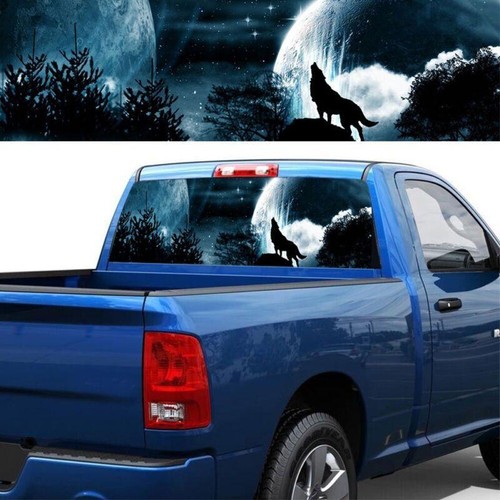 Car rear window wolf - wolf, howling